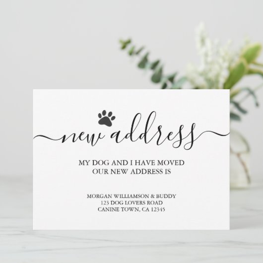 Hond in beweging aankondiging (Staand voorkant)