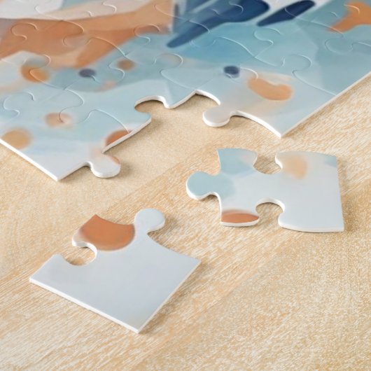 Hond in blauw mozaïek legpuzzel (Zijkant)