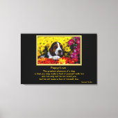Hond in bloemen canvas afdruk (Voorkant)