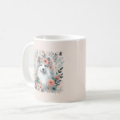 Hond in bloemen koffiemok (Voorkant links)