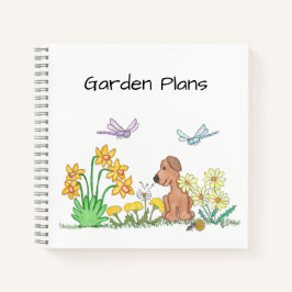 Hond in bloementuin notitieboek