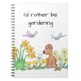 Hond in bloementuin notitieboek