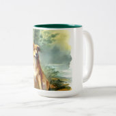 Hond in Bossen Tweekleurige Koffiemok (Voorkant rechts)