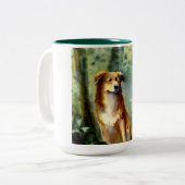 Hond in Bossen Tweekleurige Koffiemok (Voorkant links)