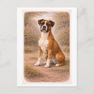 Hond in boxer-stijl briefkaart