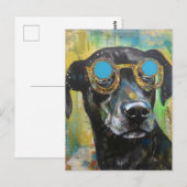 Hond in Bril Collage Briefkaart (Voorkant / Achterkant)