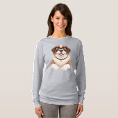 Hond in Bril LS T-Shirt (Voorkant volledig)