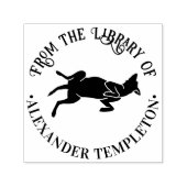 Hond in buik wrijven positie bibliotheek boek naam  zelfinktende stempel (Design)