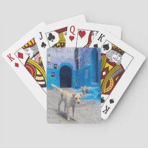 Hond in de Blauwe Stad Pokerkaarten
