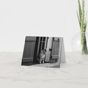 Hond in de deuropening Note Kaart