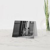 Hond in de deuropening Note Kaart (Voorkant)