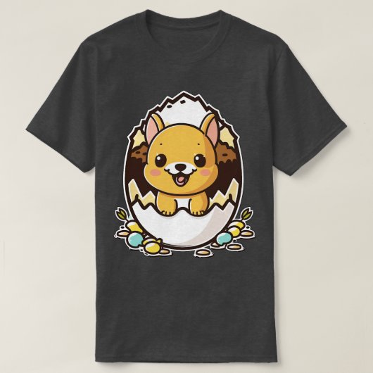 Hond in de Egg kawaii T-shirt (Design voorkant)