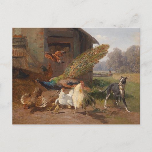 Hond in de Pluimveehouderij van Carl Jutz Briefkaart (Voorkant)