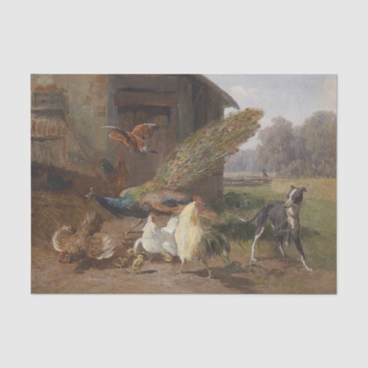 Hond in de Pluimveehouderij van Carl Jutz Tissuepapier (Voorkant)