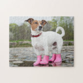 Hond in de regen legpuzzel (Horizontaal)