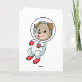 Hond in de ruimte in pak kaart (Achterkant)