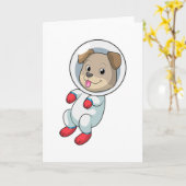 Hond in de ruimte in pak kaart (Gele Bloem)