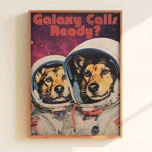 Hond in de ruimte print Sovjet-ruimtepagina Belka
