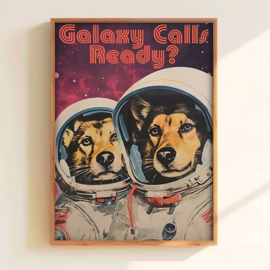 Hond in de ruimte print Sovjet-ruimtepagina Belka