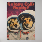 Hond in de ruimte print Sovjet-ruimtepagina Belka (Voorkant)