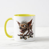 Hond in de skatmodus. mok (Links)