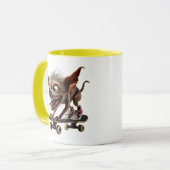 Hond in de skatmodus. mok (Voorkant links)