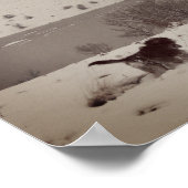 Hond in de sneeuw Value Poster Paper (Hoek)