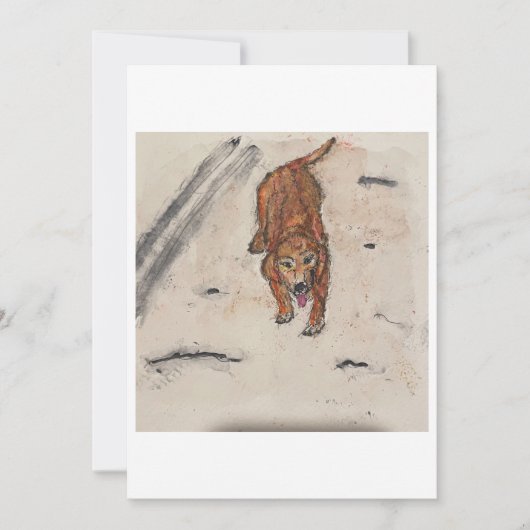 Hond in de Sneeuw Wenskaart Kaart (Voorkant)