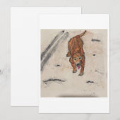 Hond in de Sneeuw Wenskaart Kaart (Voorkant / Achterkant)