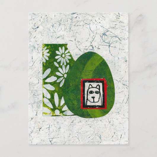 Hond in de tuin Briefkaart (Voorkant)