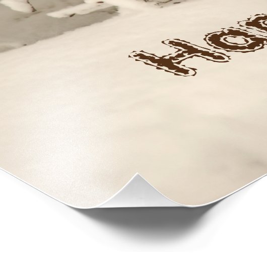 Hond in de winter foto afdruk (Hoek)