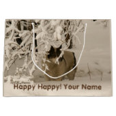 Hond in de winter groot cadeauzakje (Voorkant)