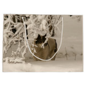 Hond in de winter groot cadeauzakje (Achterkant)