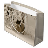 Hond in de winter groot cadeauzakje (Achterkant Gekanteld)