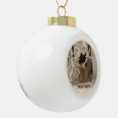 Hond in de winter keramische bal ornament (Links)