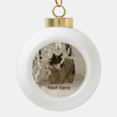 Hond in de winter keramische bal ornament (Voorkant)