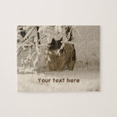 Hond in de winter legpuzzel (Horizontaal)