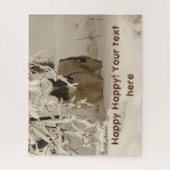 Hond in de winter legpuzzel (Verticaal)