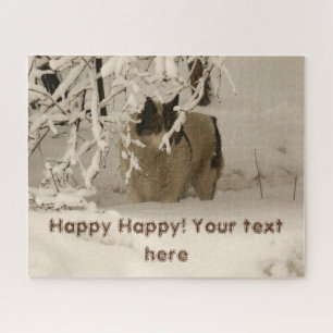 Hond in de winter legpuzzel