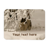 Hond in de winter magneet (Horizontaal)