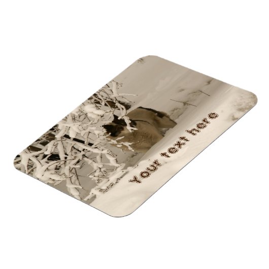 Hond in de winter magneet (Linkerzijde)