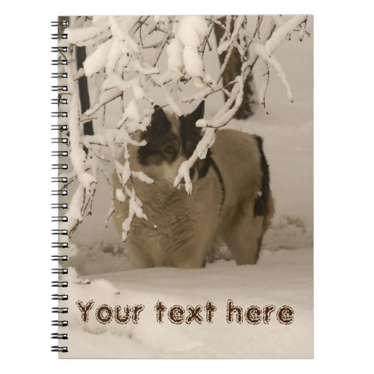 Hond in de winter notitieboek (Voorkant)