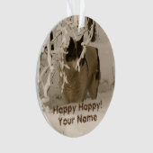 Hond in de winter ornament (voorkant)