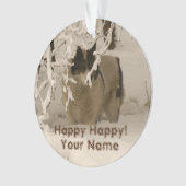 Hond in de winter ornament (voorkant)