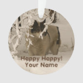 Hond in de winter ornament (voorkant)