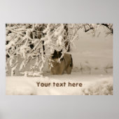 Hond in de winter poster (Voorkant)
