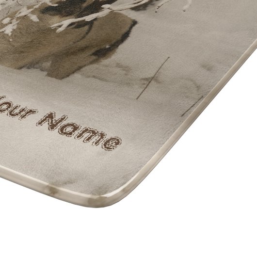 Hond in de winter snijplank (Hoek)