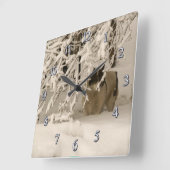 Hond in de winter vierkante klok (Hoek)