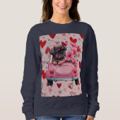 Hond in een auto met harten trui (Voorkant)