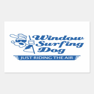 Hond in een auto rechthoekige sticker